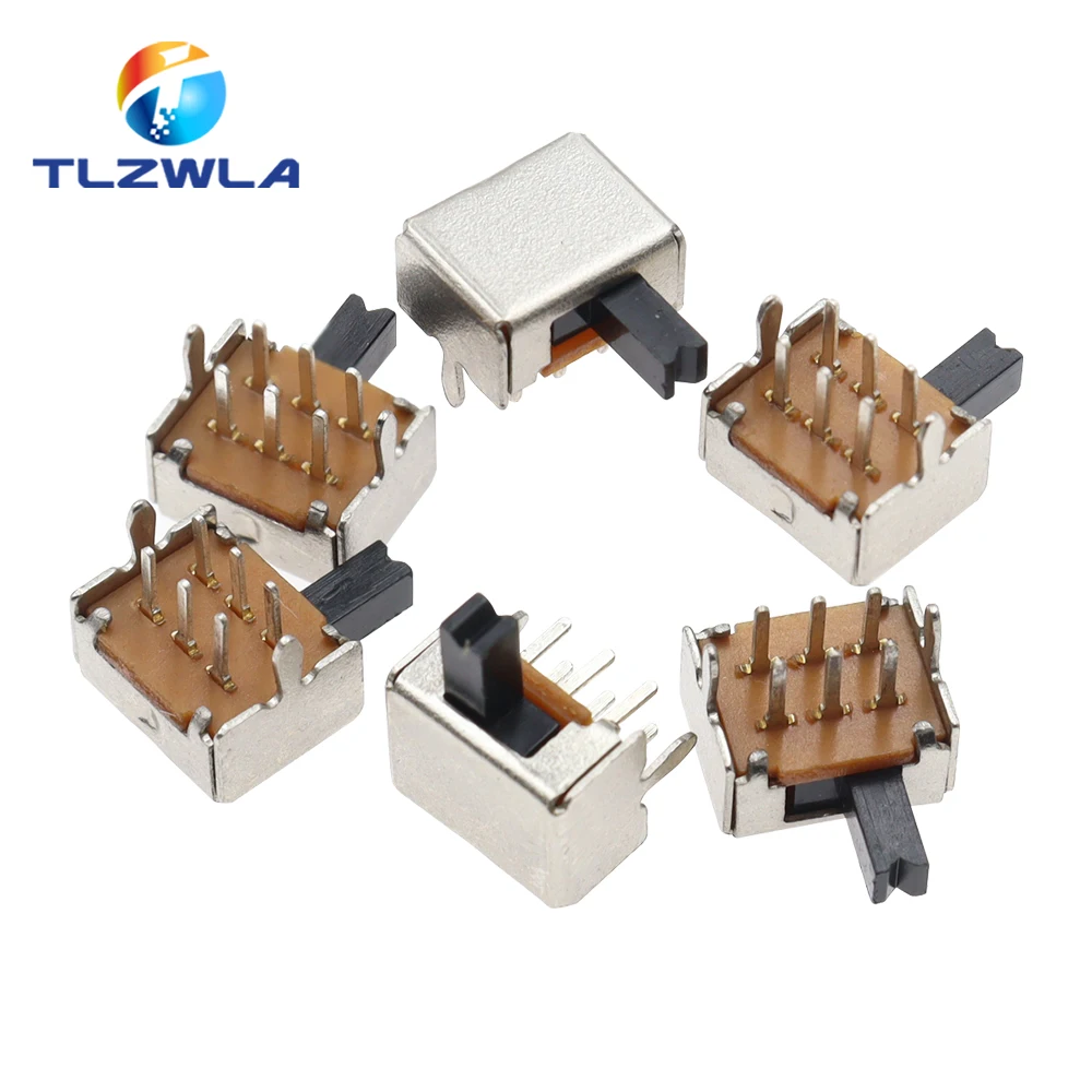 10 szt. Przełącznik dwupozycyjny SK22D07 2P2T 6 pinów uchwyt wysoki 4mm SK22D07VG4