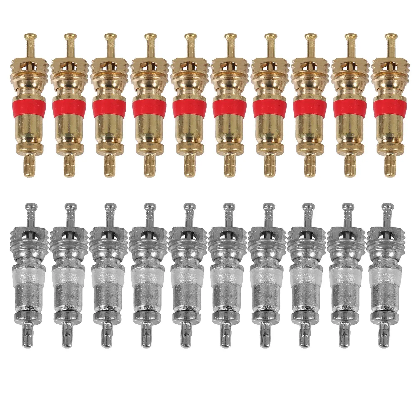 Valve Core Tool Set 20Pcs Valve Cores, 4-Way Valve Tool, Dual Single Head Valve Core Remover, Tire Repair Tool