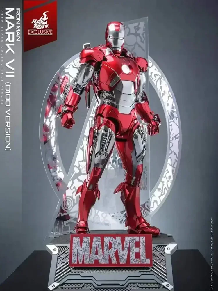 Hot Toys Ht D100 Edition Mms696 Alternative Color Mk7 Iron Man Mar 7 Limit Mk7 Anime Figure Kids Collectable Gifts