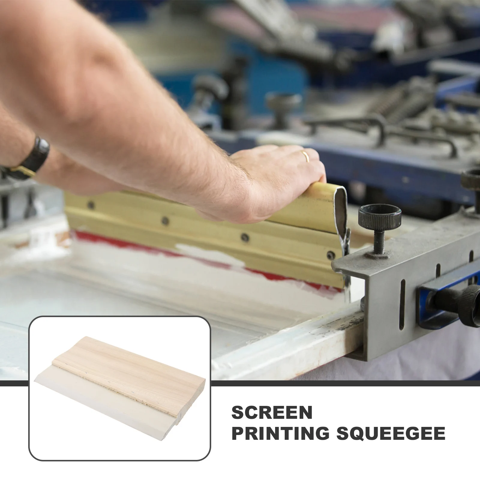 

Wooden Handle Rubber Screen Printing Squeegee Ink Scraper For Fabric Textile Silk Screen Flat Hand Printing Tool Durable Compact