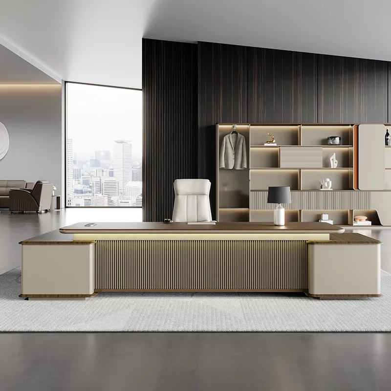 

President Space Fashion Series Full Set of Painted Desk Table and Chair Combination Office Furniture Boss Table Table