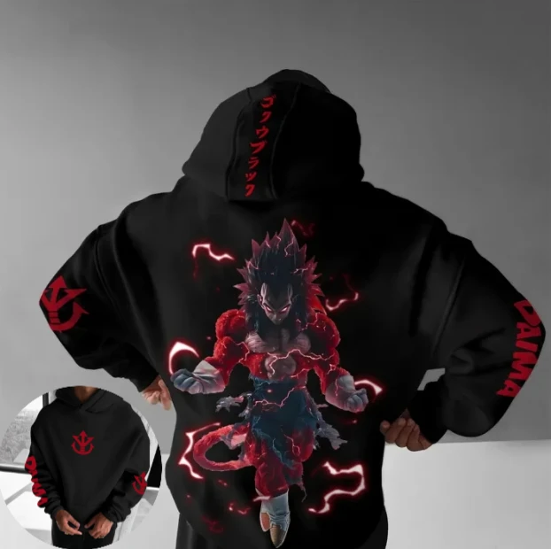 2025 Nuovo autunno e inverno Felpa con cappuccio casual da uomo Dragon Ball Felpa con cappuccio da uomo Sport da uomo traspirante Moda Street Felpa con cappuccio