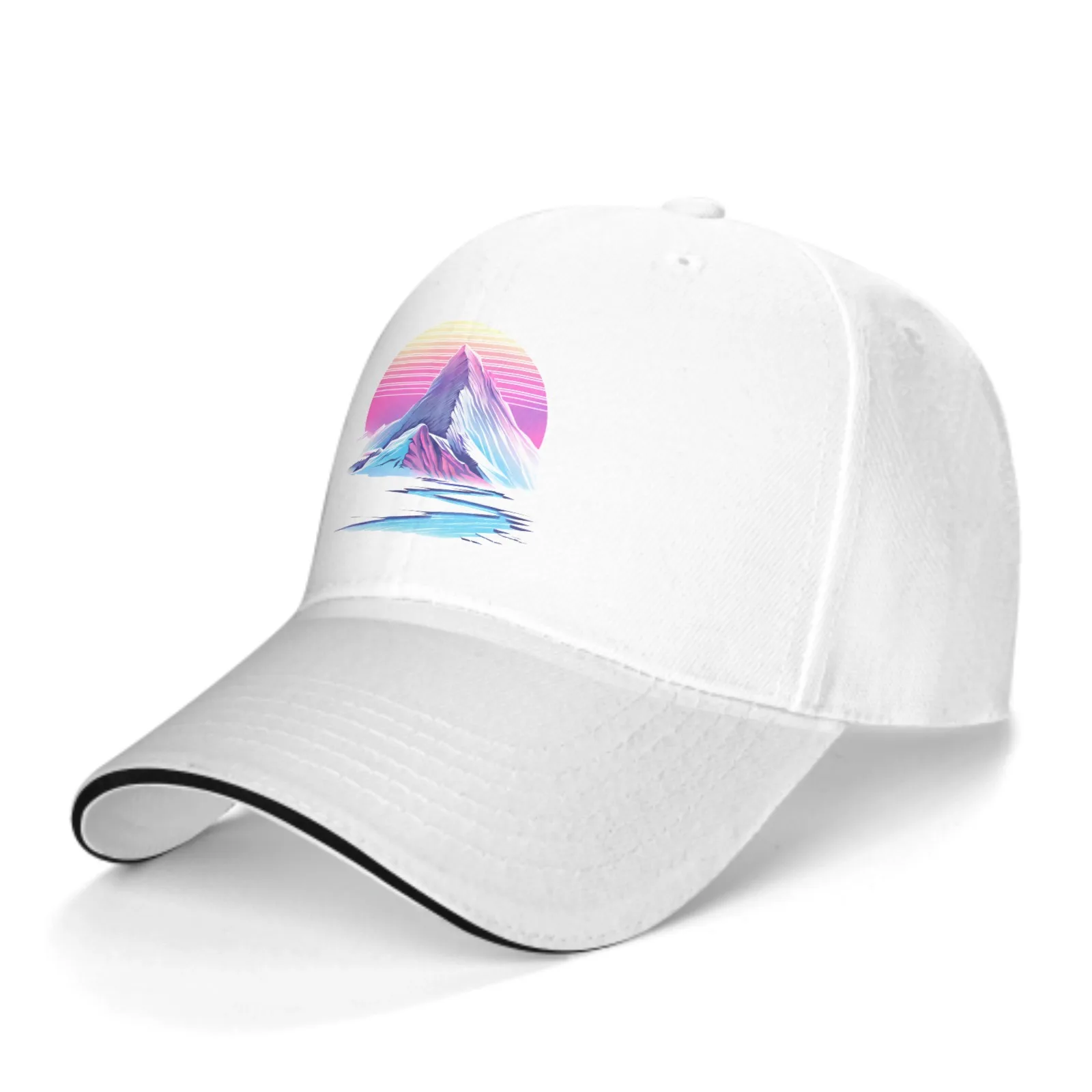 

Snow Mountain Baseball Cap Stamping Printing Sandwich Duck Tongue Hat Spring Summer Fashion Washed Sports Outdoor Travel