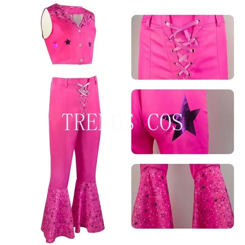 Disfraz de princesa Barbi para Cosplay, traje Rosa Margot, traje de Barbiee, disfraz de Halloween, traje de Barbi rosa, bufanda, sombrero para cómic