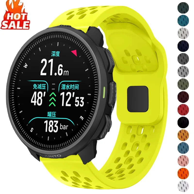 Correa de silicona transpirable de 20mm y 22mm para pulsera SUUNTO Nautic S, para Suunto Race 2/S/Vertical 2/Suunto 3 5 9 Peak Pro/Ocean