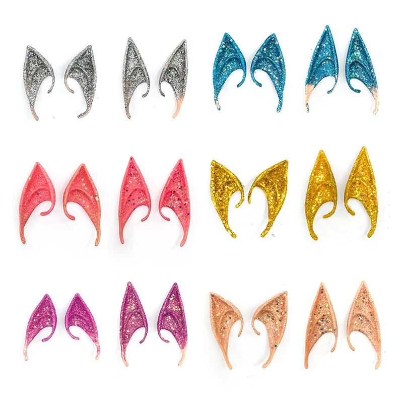 آذان الصورة الرمزية التأثيرية الملونة اللامعة الفيلم الرمزية 2 طريقة المياه تأثيري اكسسوارات آذان Elven