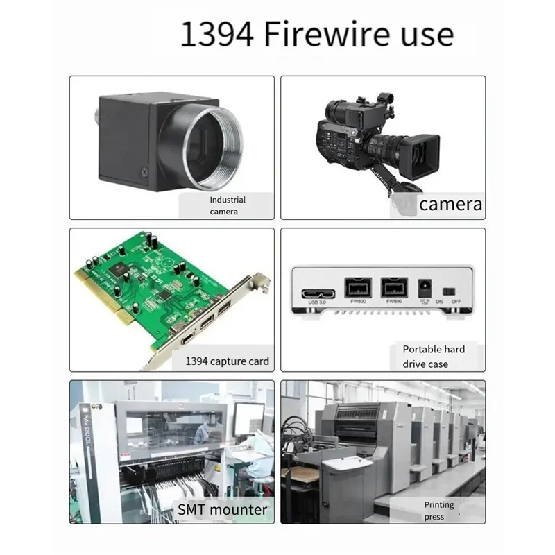 

Прочный кабель Firewire длиной 1,8 м, черный кабель IEEE 1394 Firewire 400 к Firewire 400, 6-контактный разъем «папа» на 6-контактный разъем «папа», прочный кабель, 1,8 м Firewir