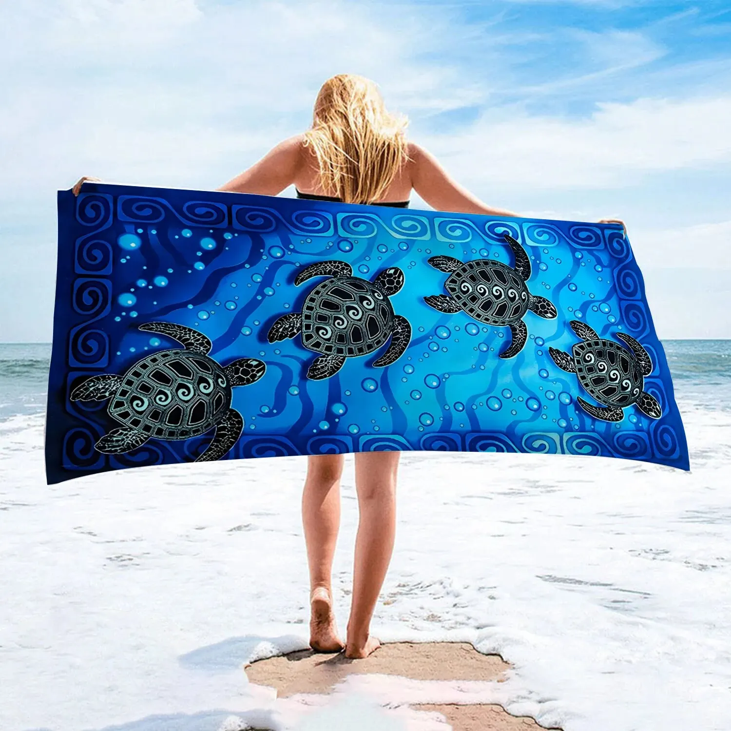 1pc 75x155cm Beach Towel Bath Towel Pool Towel Super Soft Plush CottonTowel for Beach,Must-have Item for Seaside Travel,275GSM