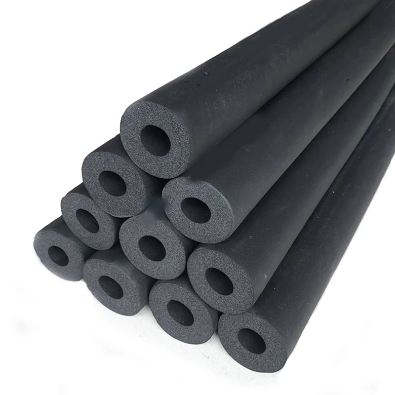 Tubo de borracha esponja de 1.8m, suporte de tubulação preto à prova d'água, isolamento térmico, manga protetora tubular, encaixe de ar condicionado