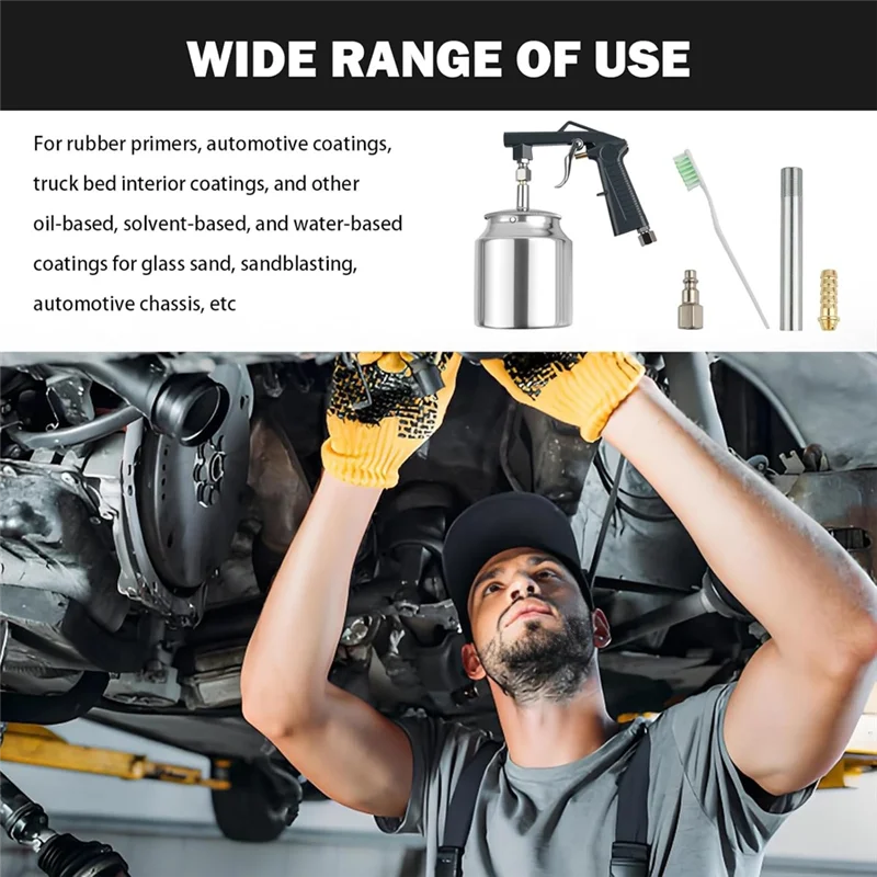 Пистолет-распылитель ABNO с канистрой для жидкости, под покрытие на входе NPS 1/4 дюйма, жидкая пленка для распыления прорезиненного подшерстка и покрытий