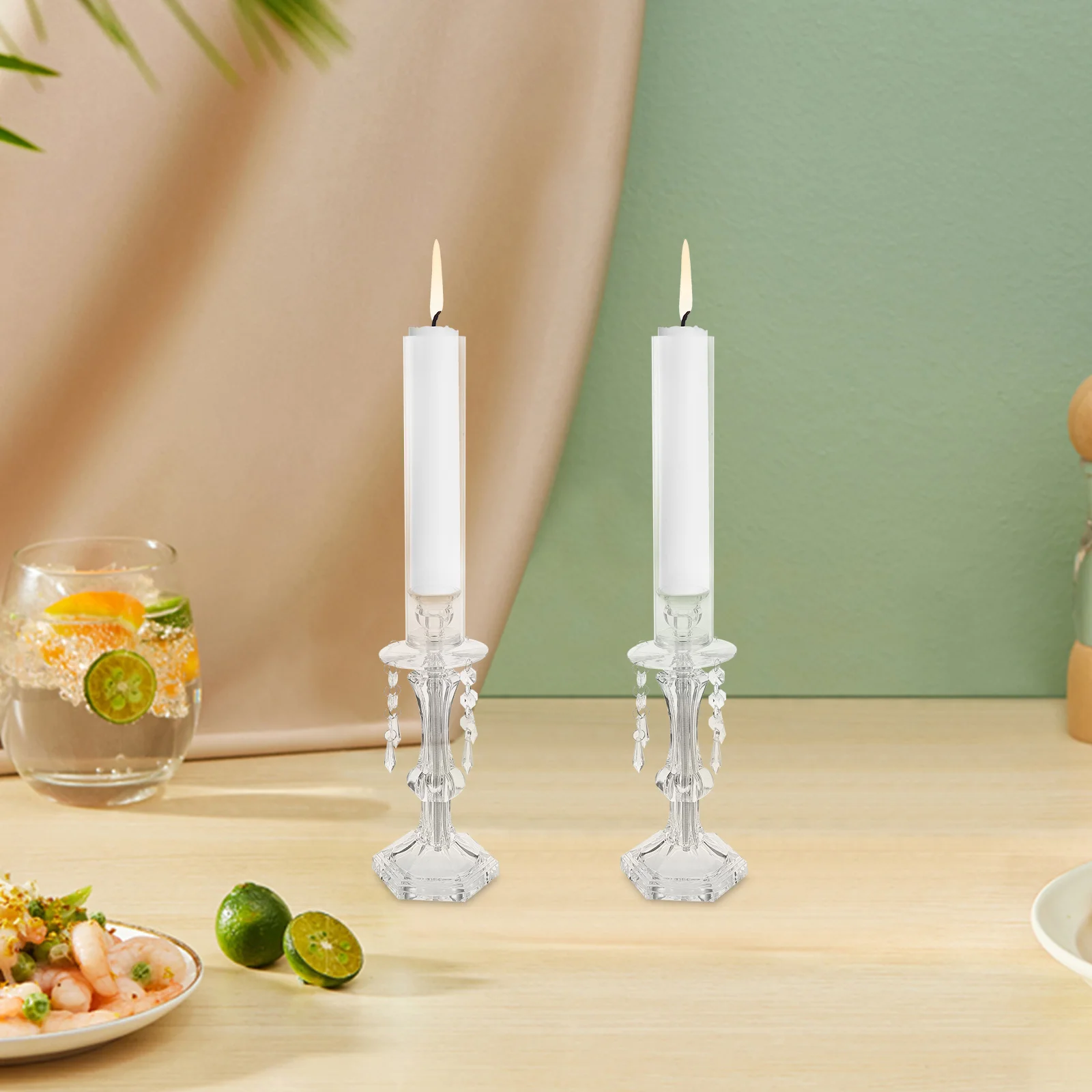 

Transparent Holders: Clear Acrylic Taper Stands For Wedding Party Decoration Christmas Table Centerpiece