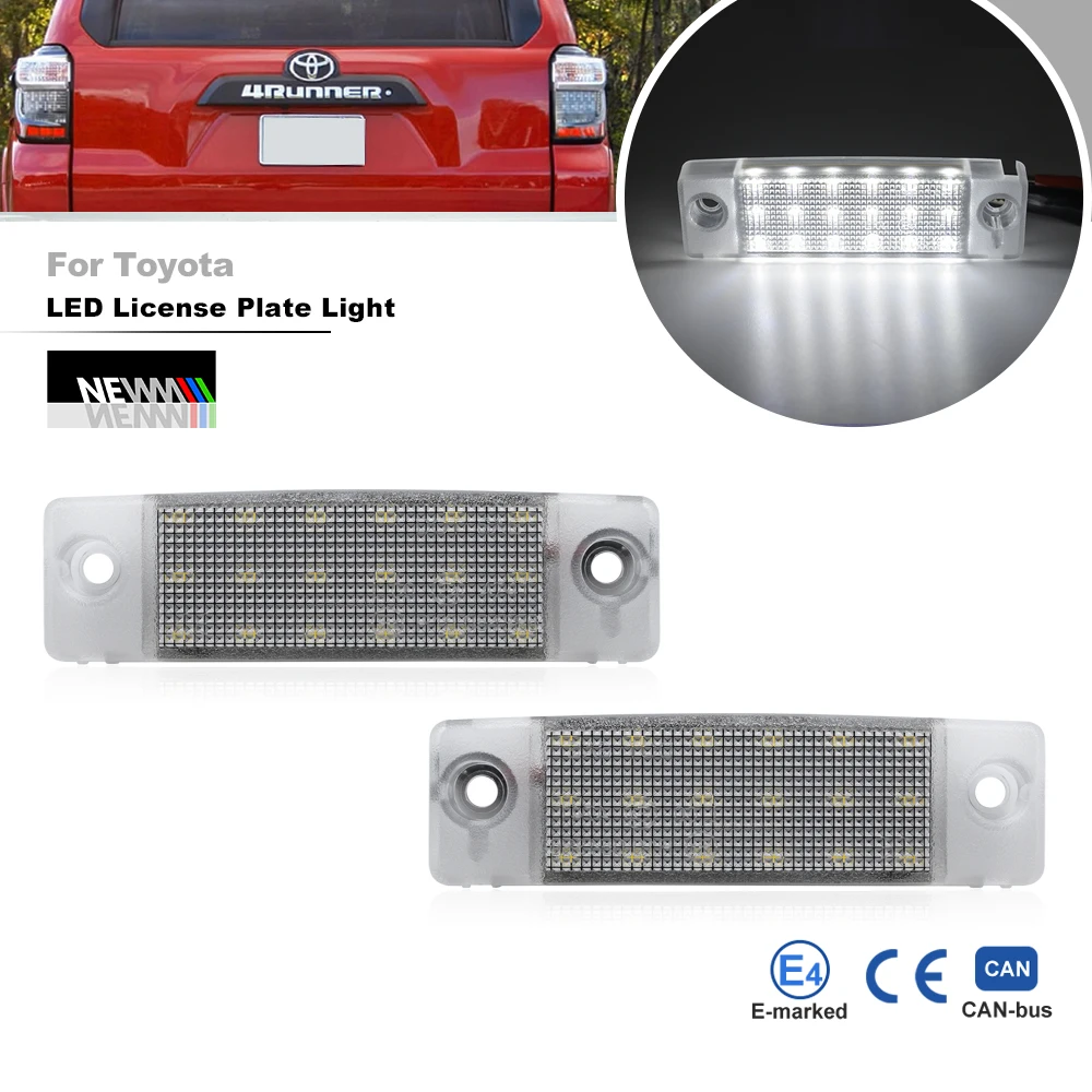 

Canbus White LED License Plate Lights For Toyota 4Runner Gen3 4 5 N180 N210 N280 2001-2024 Sequoia XK30 XK40 XK60 2001-2022