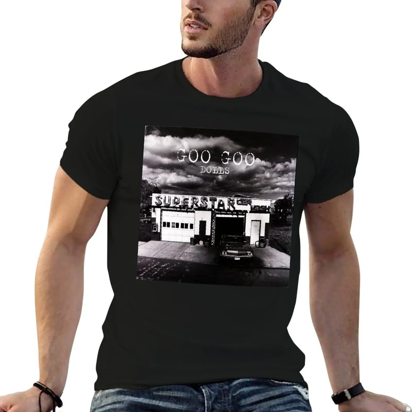 Camiseta de algodón para hombre con logo de la banda Goo Goo Dolls, estilo pop rock, tendencia popular, Garam International, 100% algodón.