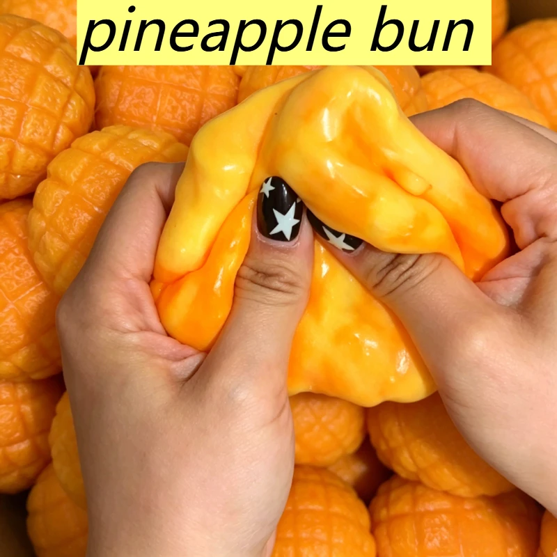 Ananas-Brötchen Squishy Stressball Lebensmittelförmiges Formbares Springendes Quetschspielzeug ASMR Sensorisches Anti-Stress Fidget-Spielzeug zur Entspannung