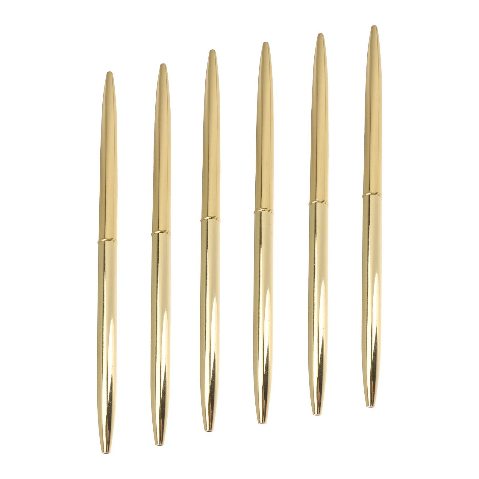 

6 Pcs Fine Tip Pens Ball for Business Metal Stationery School Penholder Ballpoint Golden Work