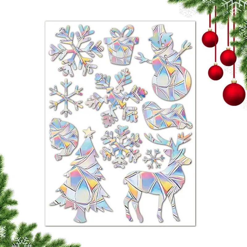 Static Cling Stickers Rainbow Prism Window Decals Hummingbird Flower Feather Stop Alert Anti-Collision Prevent Crash Home decor