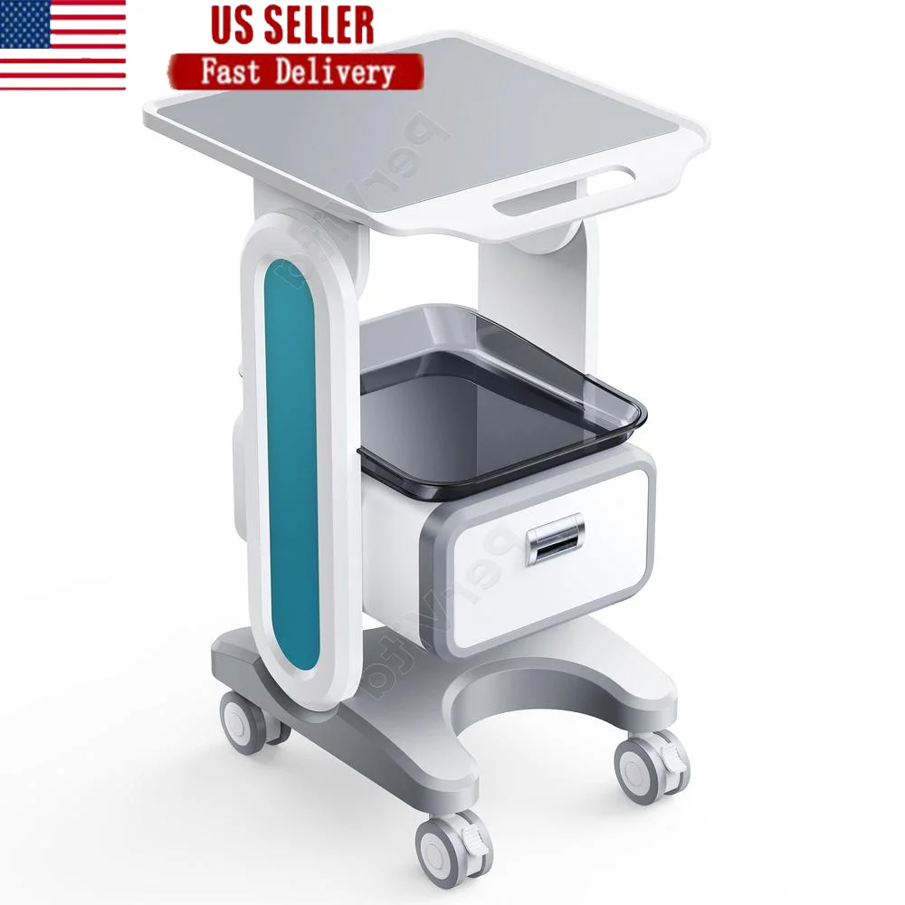 Professional Medical Trolley Cart with Wheels Ultrasound Rolling Utility Cart Mobile Storage Cart with Drawer Clinics Home and