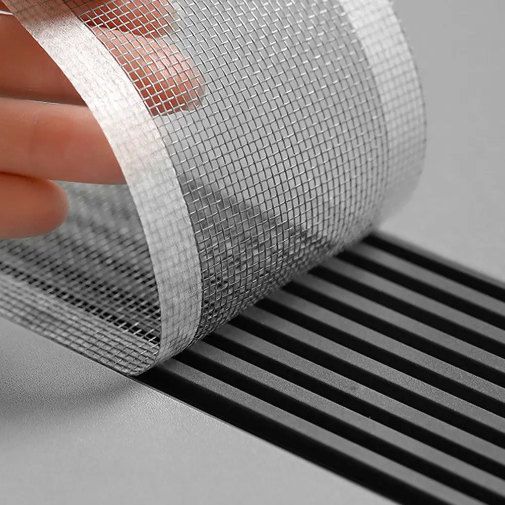4M Disposable Shower Drain Hair Catcher Self-Adhesive Mesh Sticker Cut-to-Fit for Bathroom Floor Drain Clog Prevention Easy