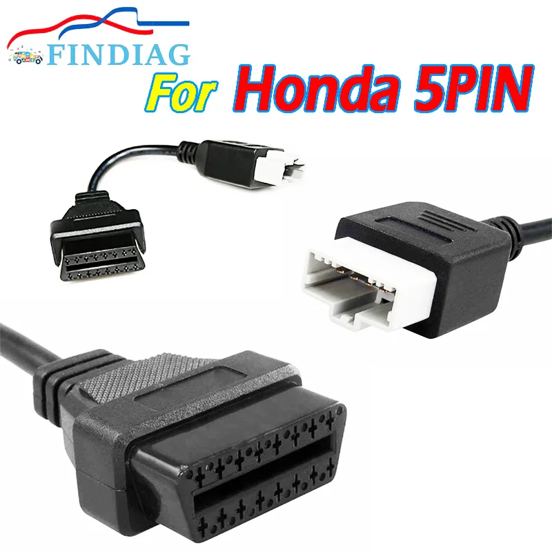 

OBD Adapter for Honda 5Pin OBD1 To OBD2 16Pin Female Connector For Honda 5 Pin Car Scanner OBDII Extension diagnostic tool