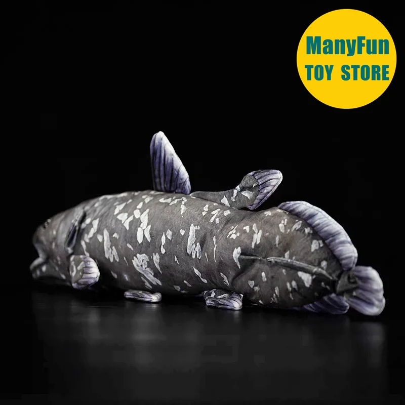 Realistic Coelacanth Plush Toy - Living Fossil Stuffed Animal, Lifelike Latimeria Plushie, Unique Gift for Marine Lovers & Kids