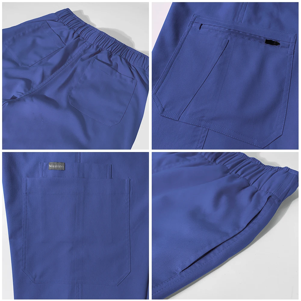 Pantalon de travail de clinique dentaire multicolore, blouses d'allaitement, uniforme d'infirmière, poches, toilettage pour animaux de compagnie, pantalons chirurgicaux pour hommes et femmes