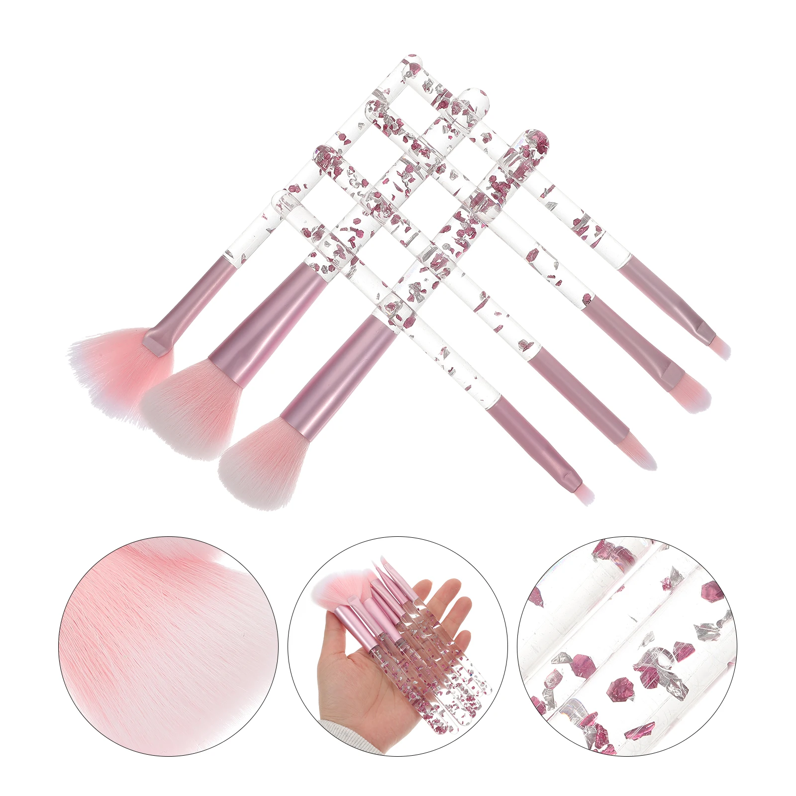 

7pcs Makeup Brushes Set Face Eyeshadow Small Foundation Blue Nylon Wool Women Safe Reliable Lightweight Portable