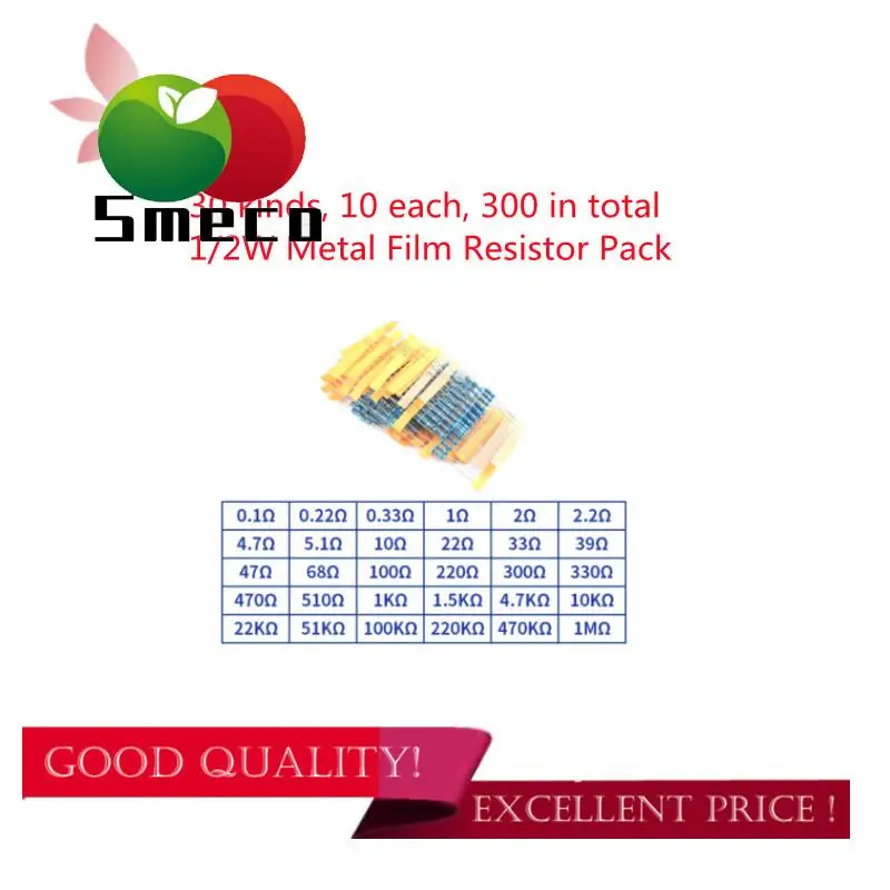 

Металлический пленочный резистор, 1% Вт, Вт, встроенный электронный компонент, видов, широко используемый, 30*10, в общей сложности