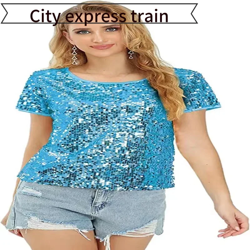 

Женский летний топ-бюстье с пайетками и вышивкой, приталенный, с круглым вырезом, на шнуровке, прямого силуэта