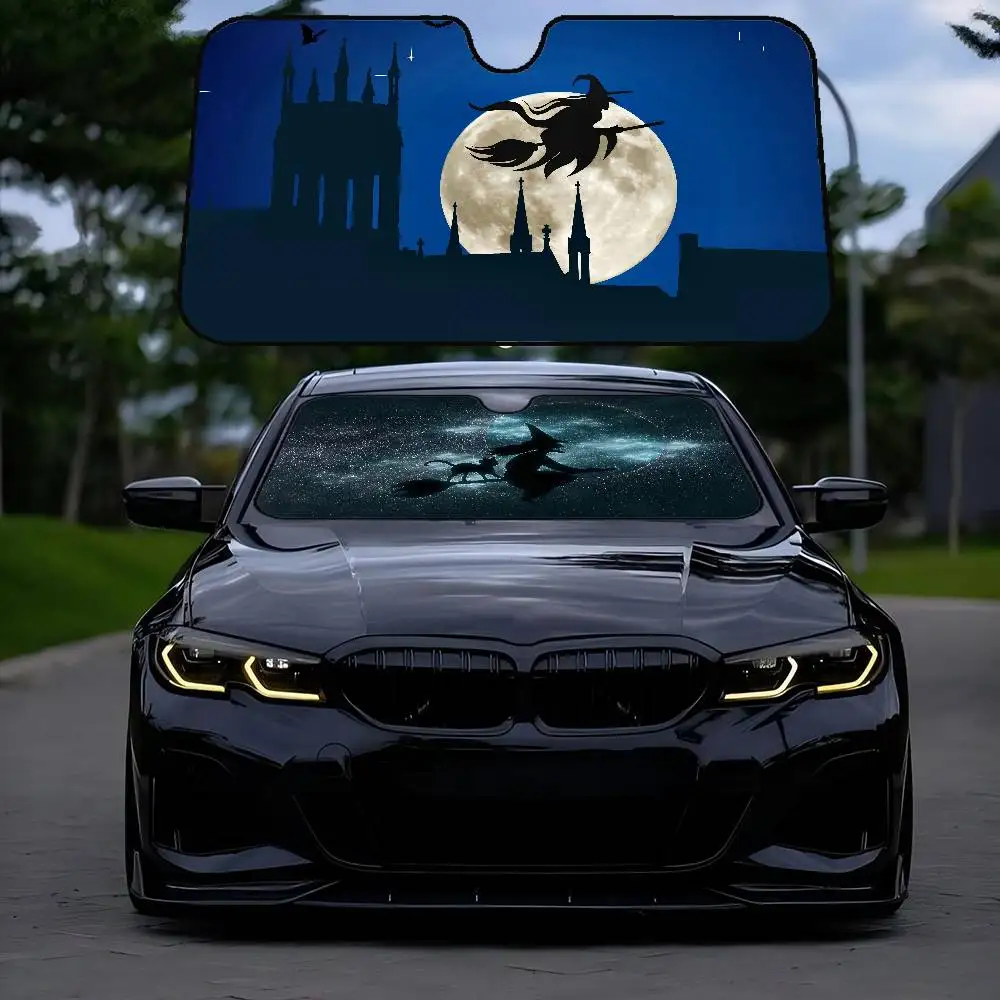

Witches Moon Car SunShade Car Sunshade Window Sunshade Hood Interior Front Baffle Double Ring Sunshade