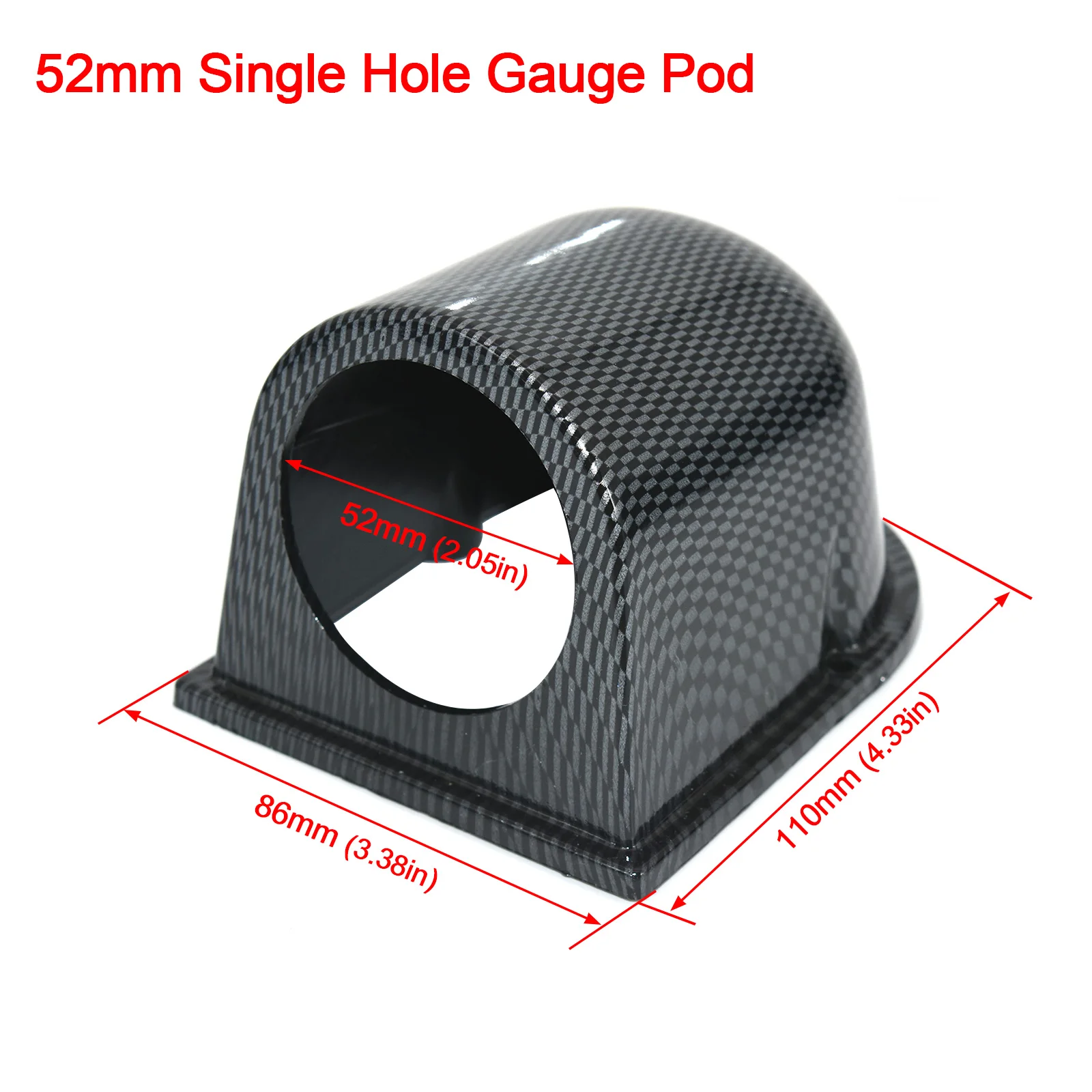 Universal 52mm (2 Zoll) Messgeräte-Pod – Schwarz, Für 1, 2 Oder 3 Instrumente, Für Links-/Rechtslenker