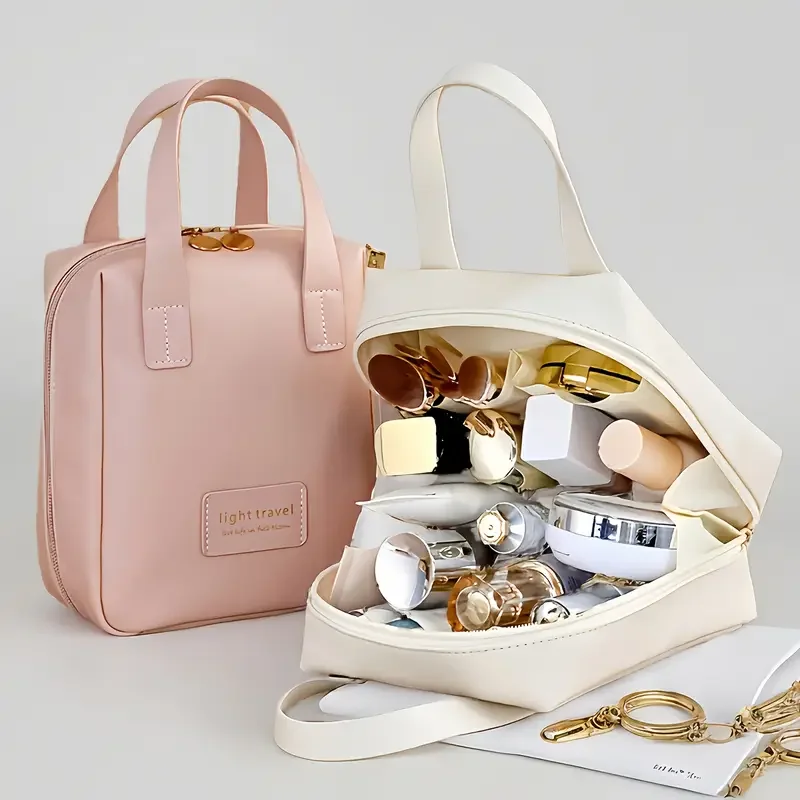Bolsa de maquiagem de viagem portátil com grande capacidade organizador de cosméticos de alta qualidade elegante bolsa de armazenamento de higiene pes