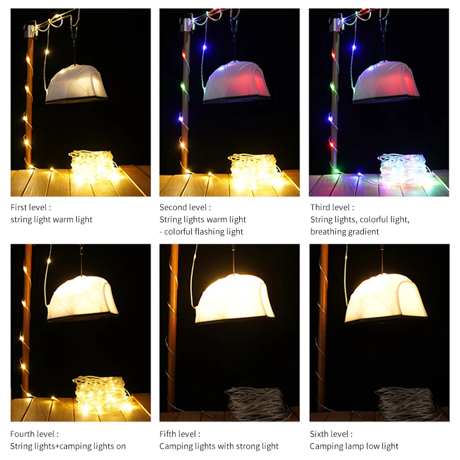 USB Charging LED Outdoor Camping Light 10M Colorful Tape Measure Light Portable Camping Tent Atmosphere Light Outdoor gadgets