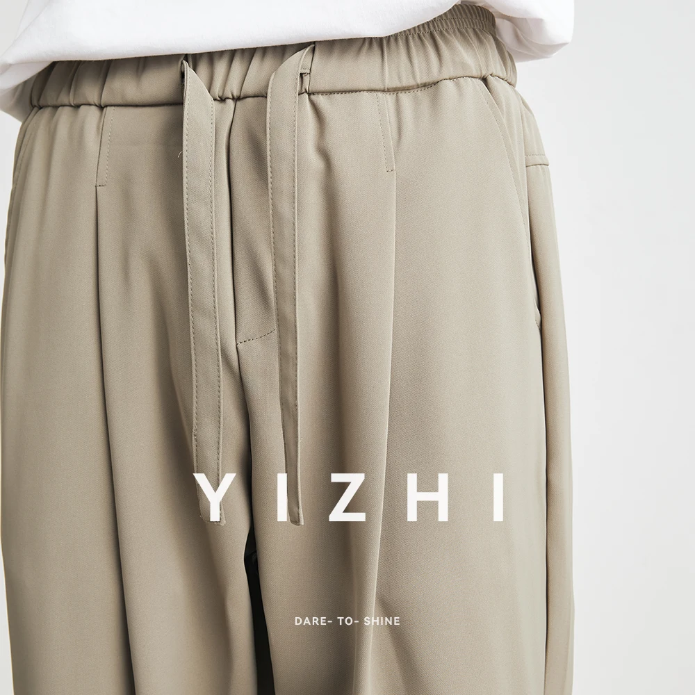 Men's 2025 Wear Spring New Casual Pants Loose Straight Korean Fashion Simple Solid Color Men Summer Trousers Wide Leg