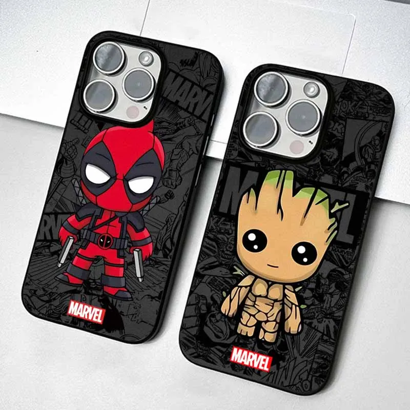 

Marvel Super Heroes For iPhone 16 15 14 13 12 11 mini XS Max 8 7 Pro Max Plus Frosted Large Holes Soft Phone Case