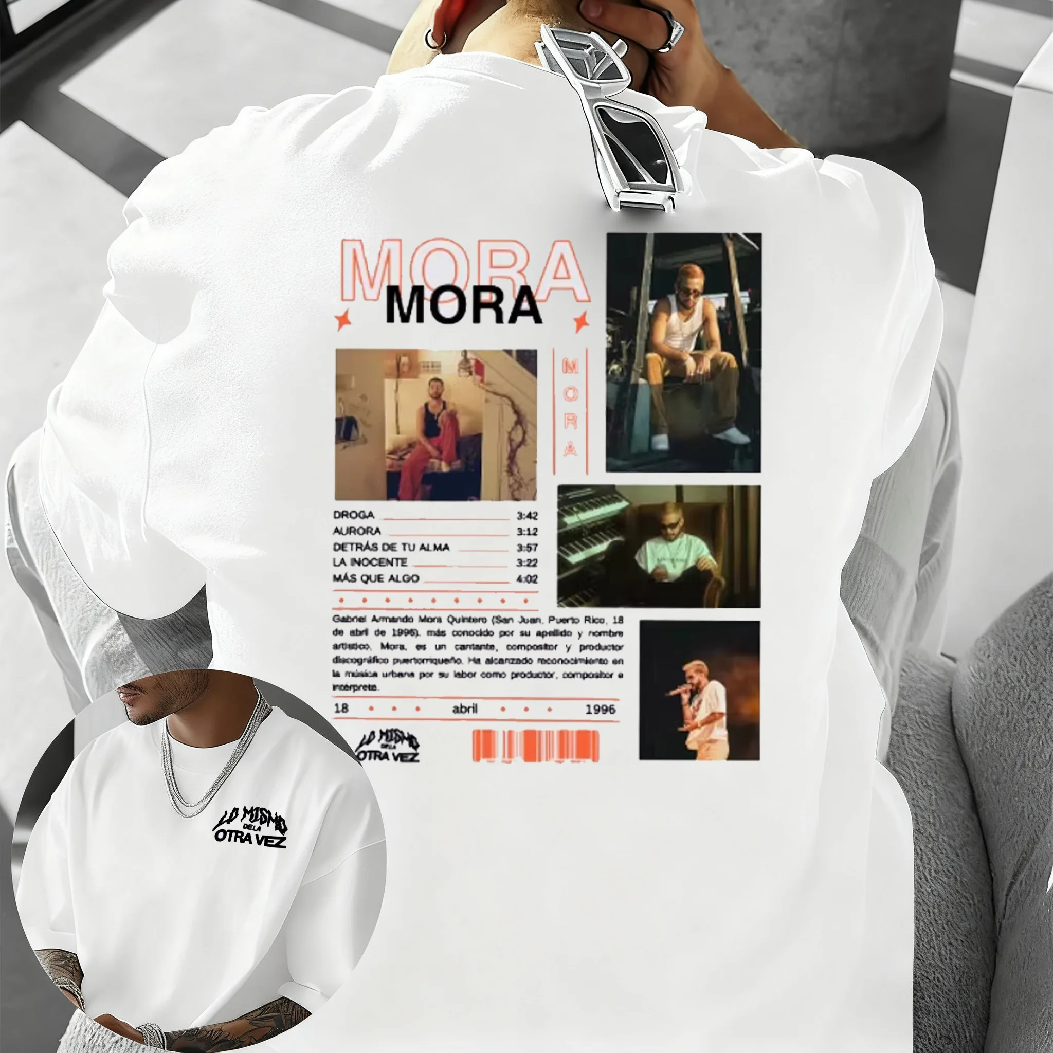 

Rapper Moralo Mismo Dela Otravez Tour 2025 Merch T-shirt Men's Summer Fashion Hip-hop Retro Casual Short-sleeved T-shirt Top