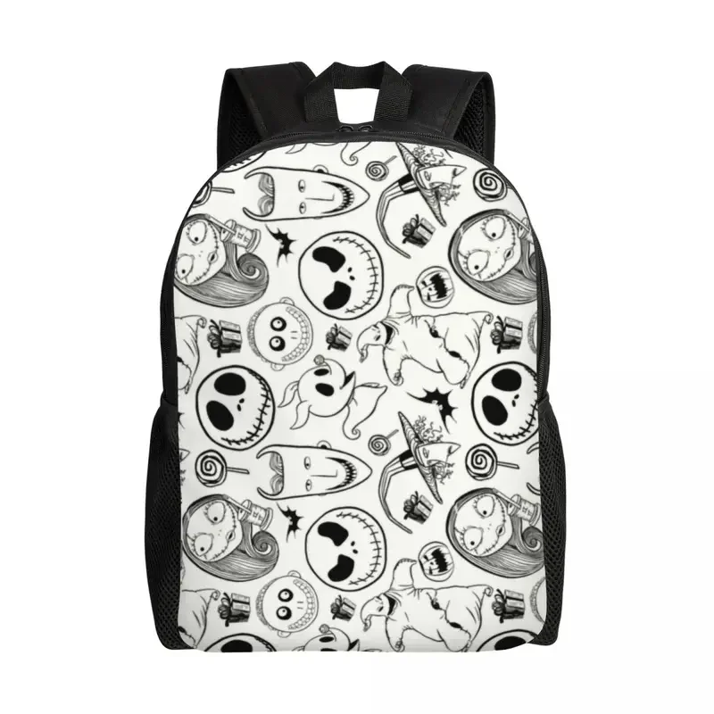 

Custom 3D Print Nightmare Before Christmas Pattern Backpack Boys Jack Skellington School College Travel Bags Men Women Bookbag