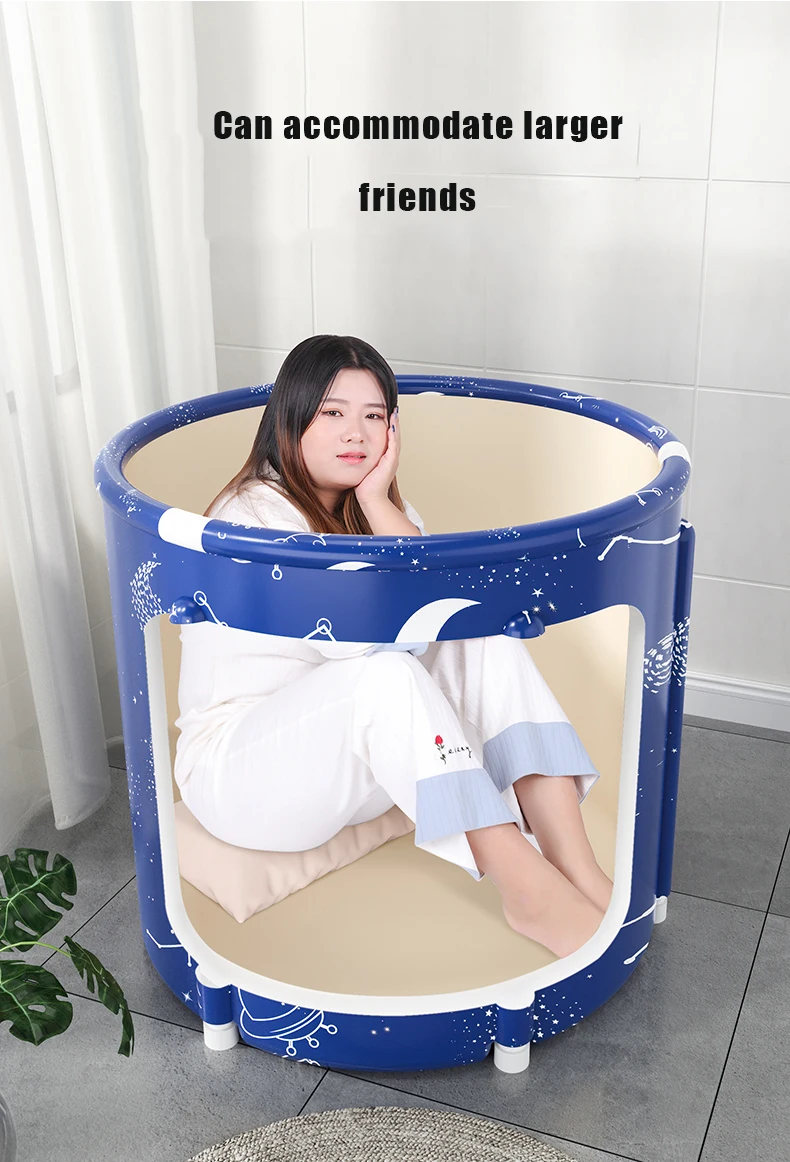 Portable Bathtub Folding Bath Bucket Thicken Shower Barrel Large Adult Tub Baby Swimming Pool Insulation Family Bathroom SPA Tub