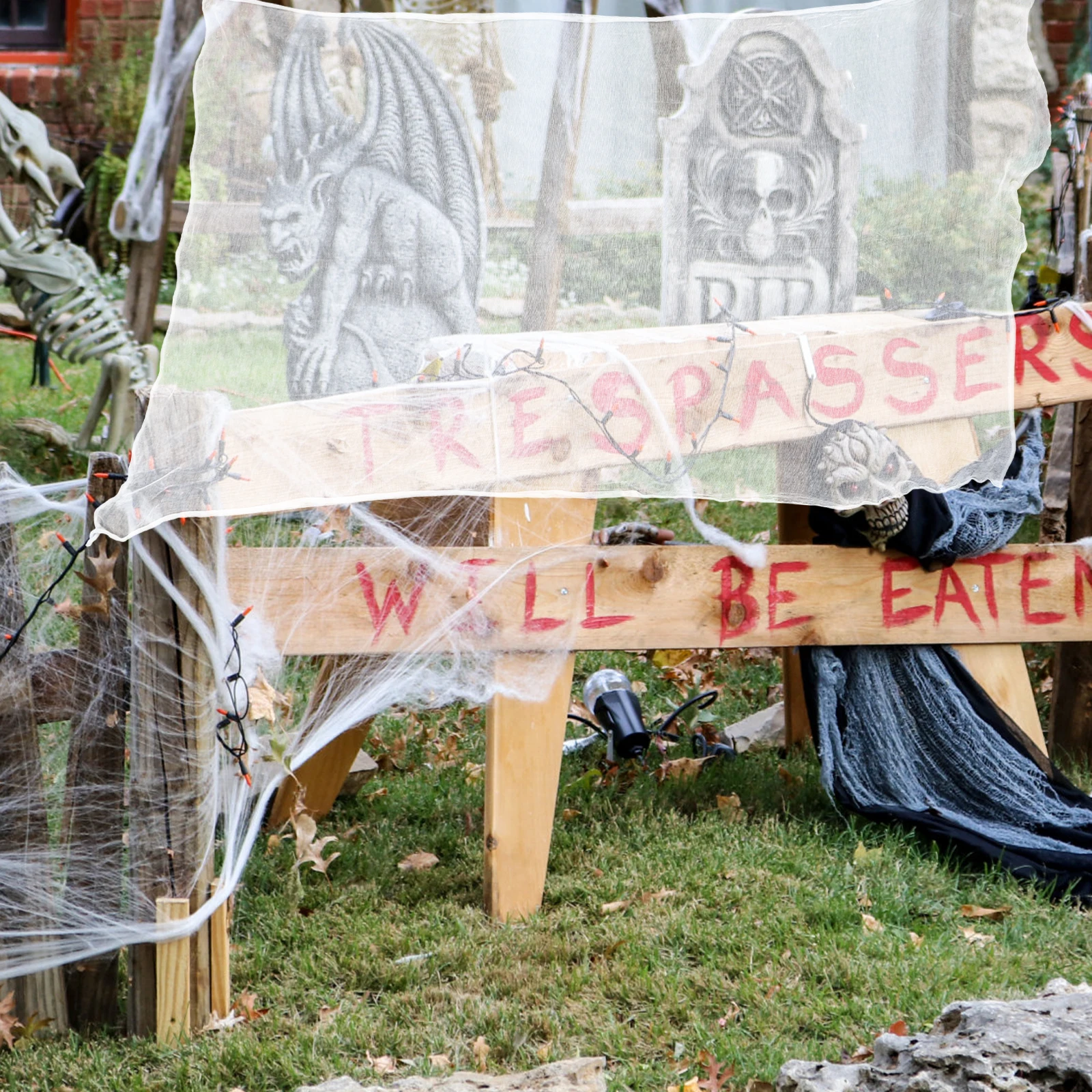 

Halloween Spider Web House Decor Prop Durable Fake Cotton Web Realistic Scary Halloween Yard Garden Decoration Supplies