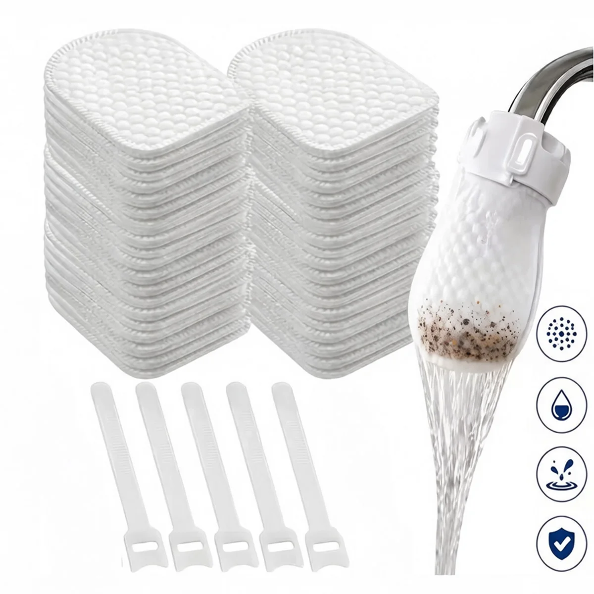 Sink Faucet Filter Bag Universal Faucet Filter Anti-splash Thickened Faucet Filter With Velcro Tap Water Filter Bag view 2