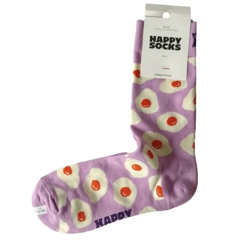 

Осень-зима, новые счастливые носки до середины икры, женские носки с героями мультфильмов, милые эстетичные шведские модные брендовые удобные домашние носки