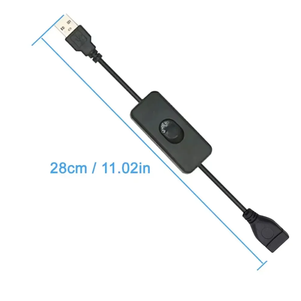 28/100cm USB Lamp Fan Power Supply Line Durable Adapter USB Headset LED USB Cable with Switch ON/OFF Cable Extension Toggle