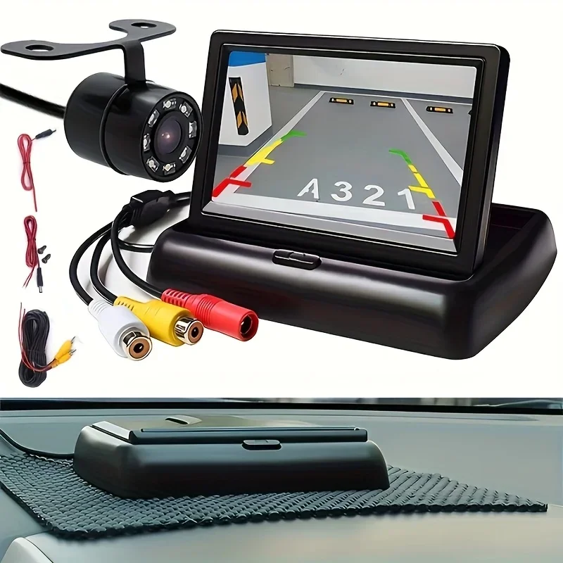 Backup Camera with 4.3inch Monitor Display Reversing Rear View Camera Car Kit for Car Pickup Universal Kit for Cars Trucks RV