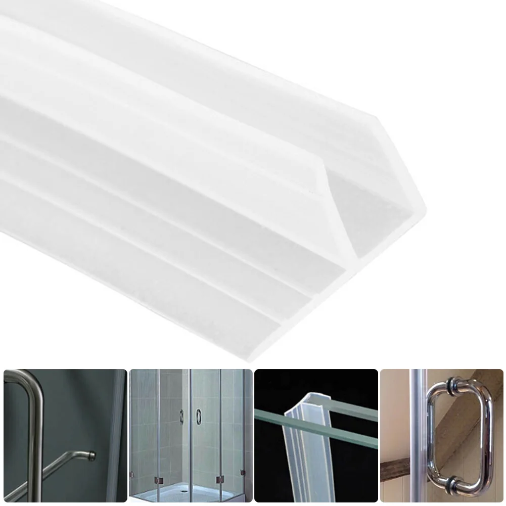 2M F Shape Seal Strip Rubbe Bath Shower Door Glass Weather Strips Draft Stopper Splash-proof Sealing Strips Bathroom Accessories