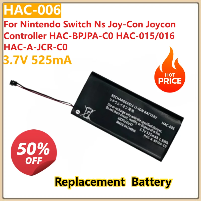 

3.7V 525mA HAC-006 Replacement Battery for Nintendo Switch Ns Joy-Con Joycon Controller HAC-BPJPA-C0 HAC-015/016 HAC-A-JCR-C0
