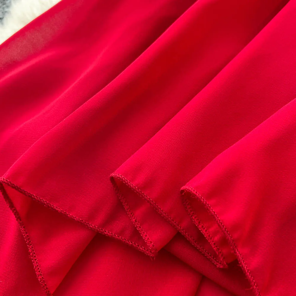 Chic vintage slash neck asymmetrical Elegant Fairy korean fashion Boho Sundress women clothing Long dress