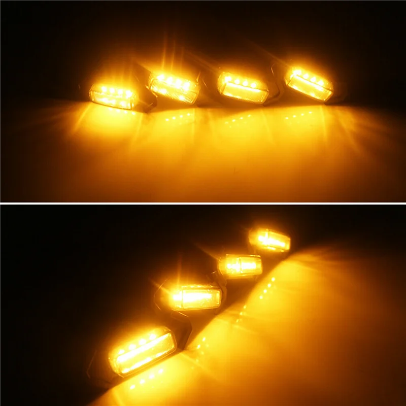 

24X [ Plug & PLAY ] Car LED Front Grille Smoked Amber Light Daytime Running Lights Lamp For Universal Pickup SUV Truck
