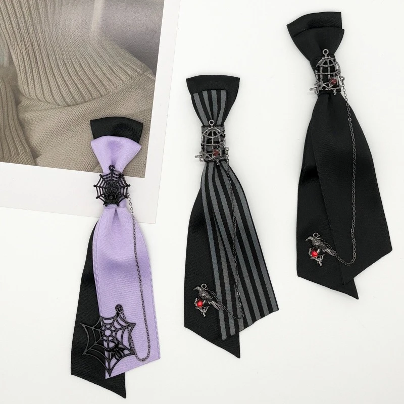 Halloween Spider Web Bowtie Vintage Accessory Festive Party Necktie Unisex Fashion Trendy Holiday Jewelry Gifts