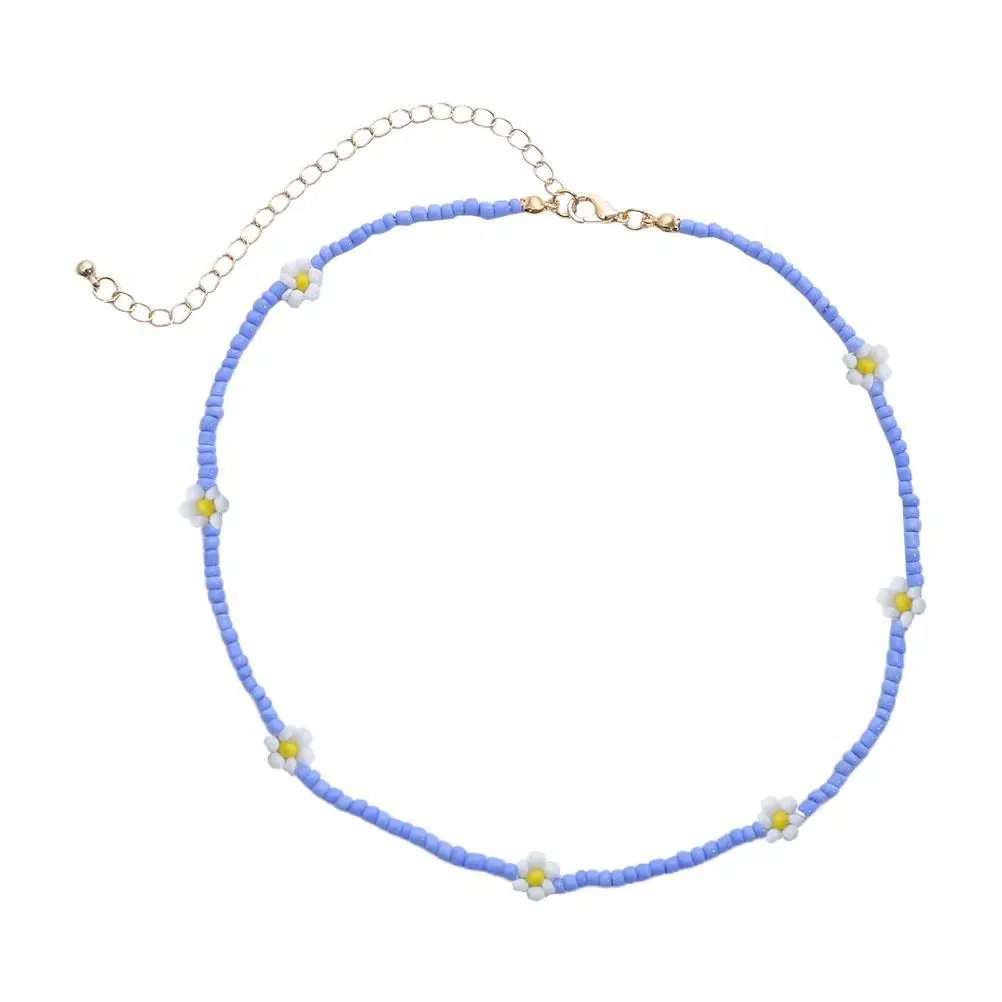 

Colorful Beaded Necklace Decoration Jewelry Beads Choker Handmade Multi Colored Fashion Boho for Teen Girls Woman Necklaces