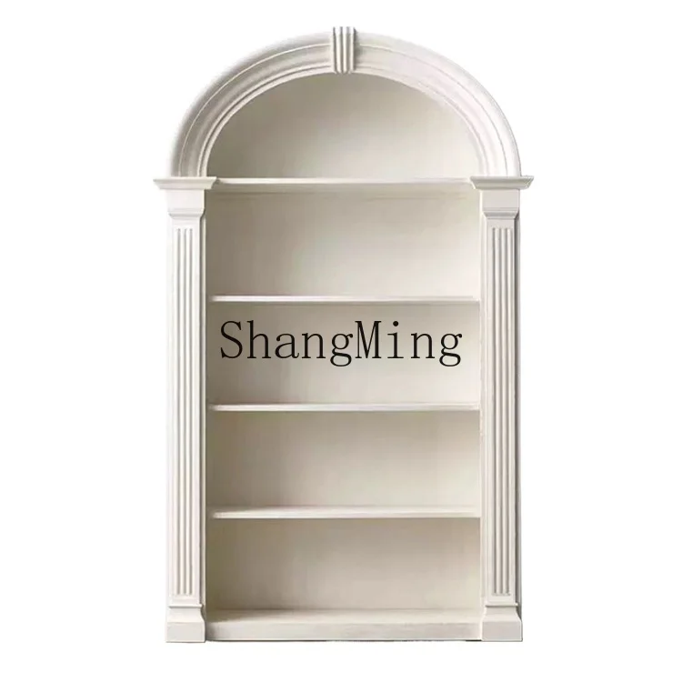 

LXY simple medieval home living room balcony arched bookshelf entrance storage and sorting locker