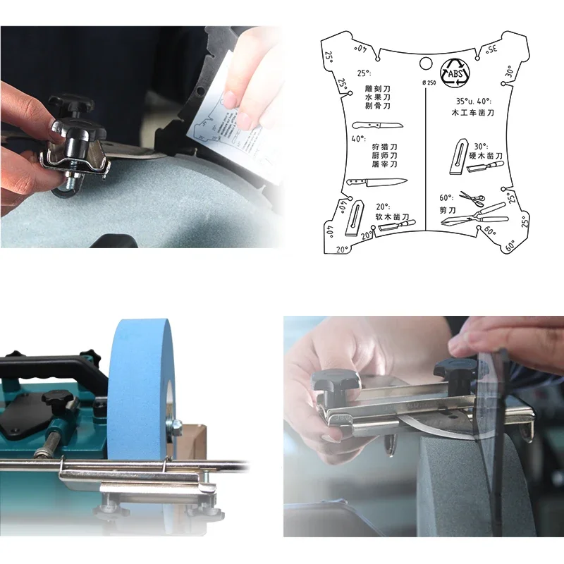 220 Mesh 10 Inch Water Cooled Knife Sharpener Low Speed Grinder 220V Electric Scissor Polishing Machine 95 RPM for Kitchen Tools